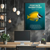 Foxface Rabbitfish Vibrant Illustration Educational or Infographic Poster PosterGoat