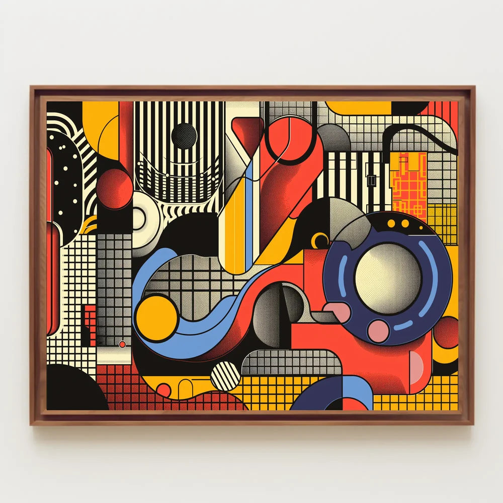Vibrant Abstract Geometric Pop Art Poster Print