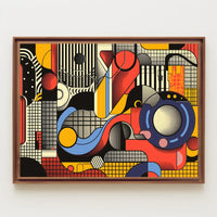 Vibrant Abstract Geometric Pop Art Poster Print