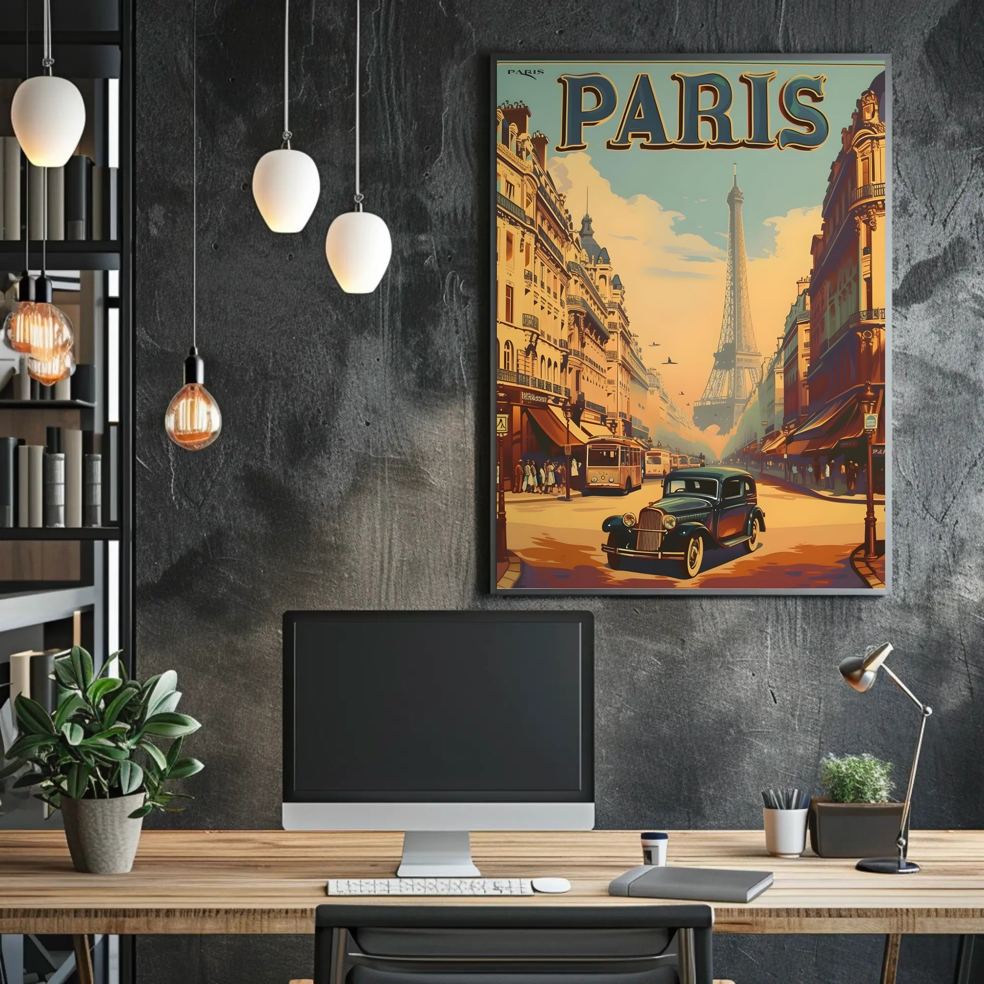 Vintage Paris Charm with Eiffel Tower Travel Poster