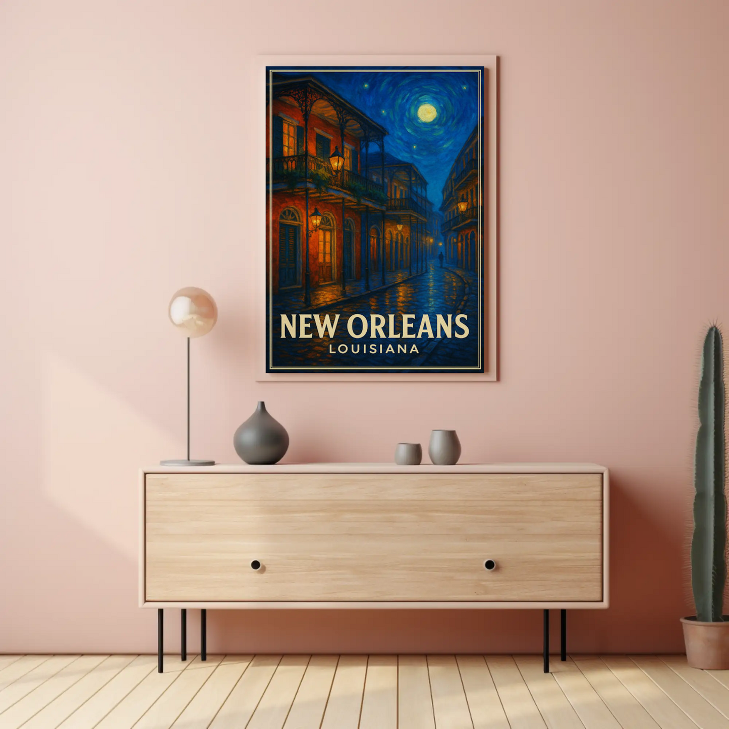 New Orleans Louisiana Starry Night French Quarter Travel Poster