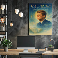 John F. Kennedy Inspirational Leadership Art Poster