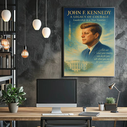 John F. Kennedy Inspirational Leadership Art Poster