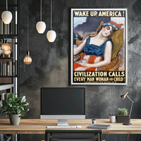 Patriotic WWI Era American Woman Propaganda Poster