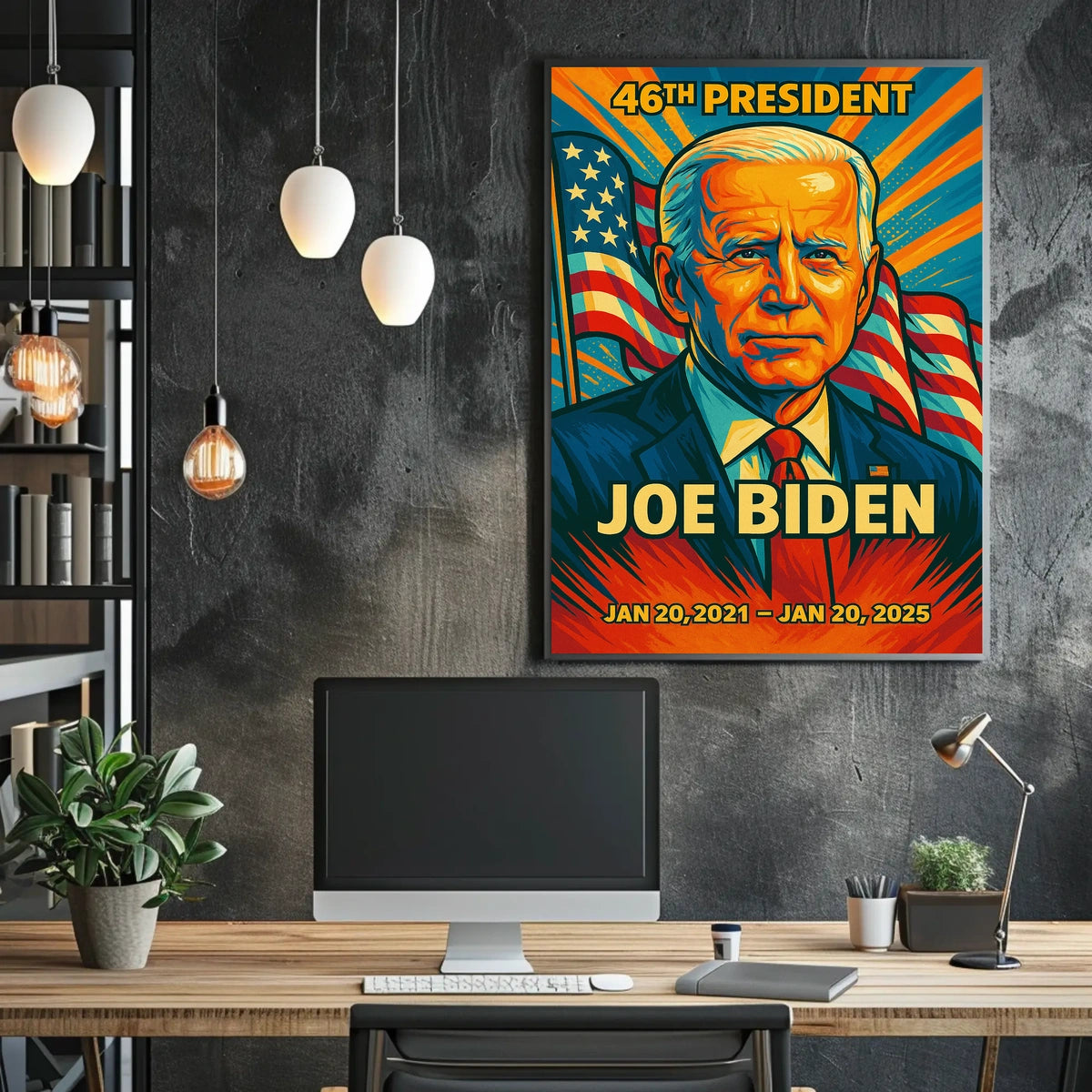 Joe Biden 46th President of the United States Colorful Comic Book Style Poster