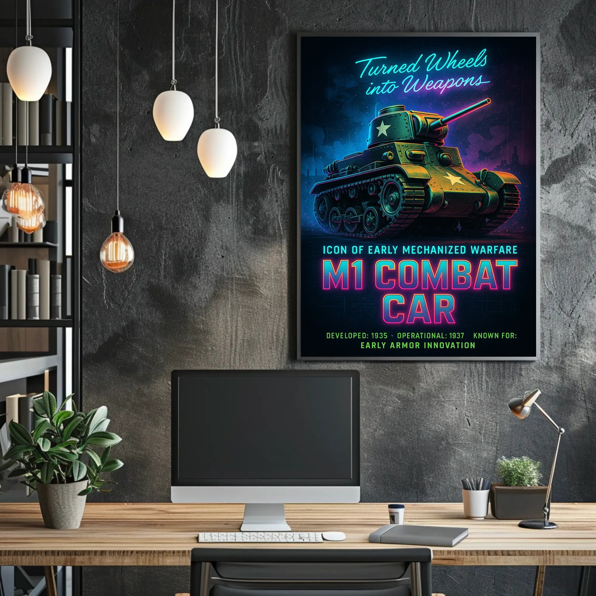 M1 Combat Car Icon of Early Mechanized Warfare Poster PosterGoat