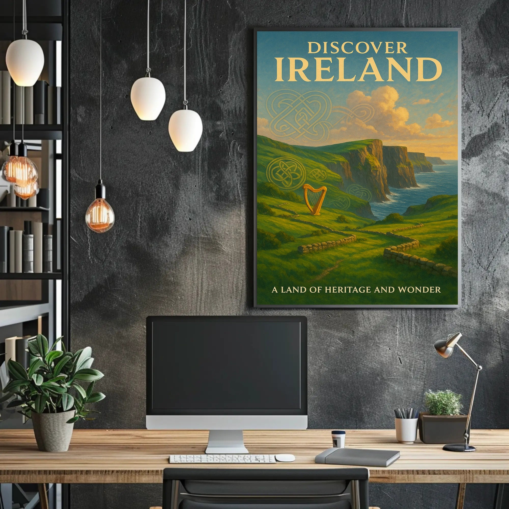 Irish Landscapes: Cliffs and Culture Heritage Poster