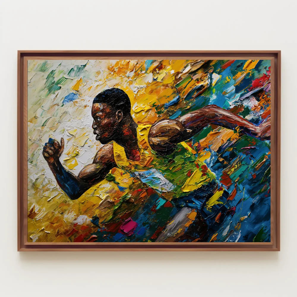 Dynamic Runner: Impressionistic Sports Art Poster Print