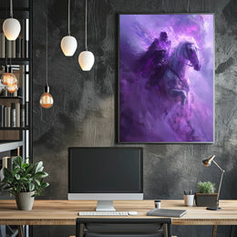 Dark Rider On Spectral Horse Fantasy or Mythology Poster PosterGoat