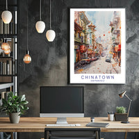 San Francisco Chinatown Vibrant Scene Travel Poster PosterGoat