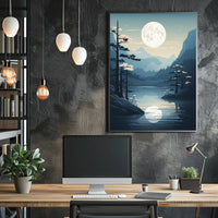 Moonlit Mountain Serenity Poster