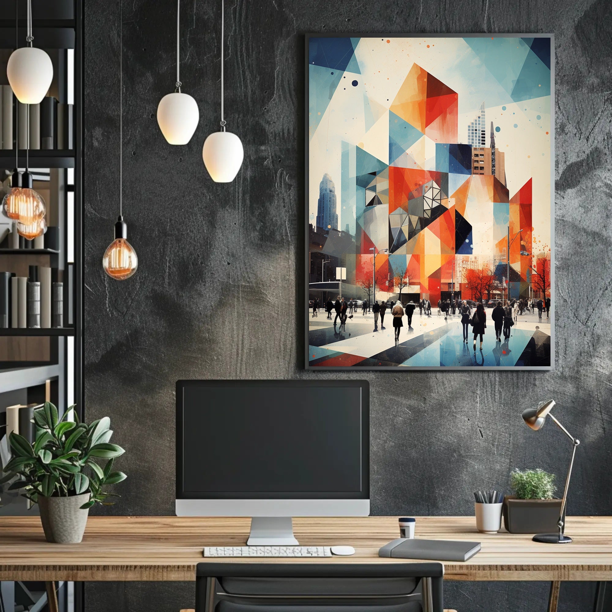 Urban Geometric Symphony Poster