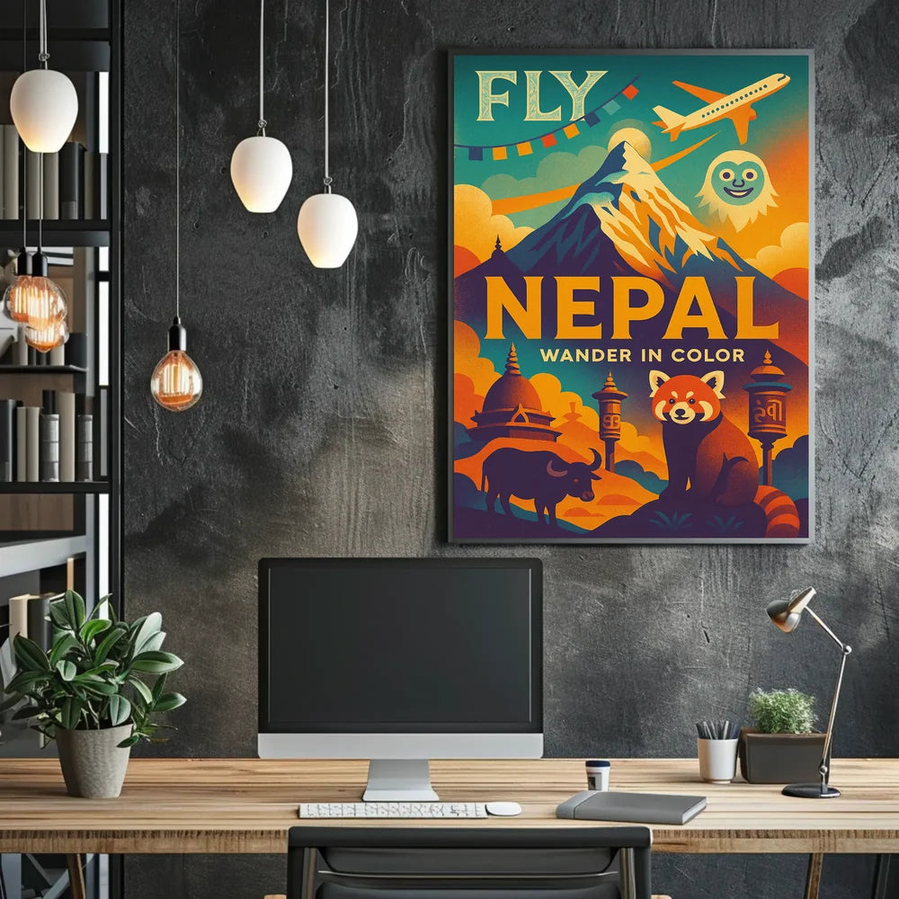 Wander in Color Nepal Adventure Travel Poster PosterGoat