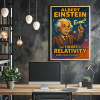 Albert Einstein Relativity Theory Vintage Science Wall Art Educational Decor Inspirational Poster