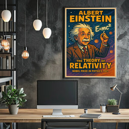 Albert Einstein Relativity Theory Vintage Science Wall Art Educational Decor Inspirational Poster