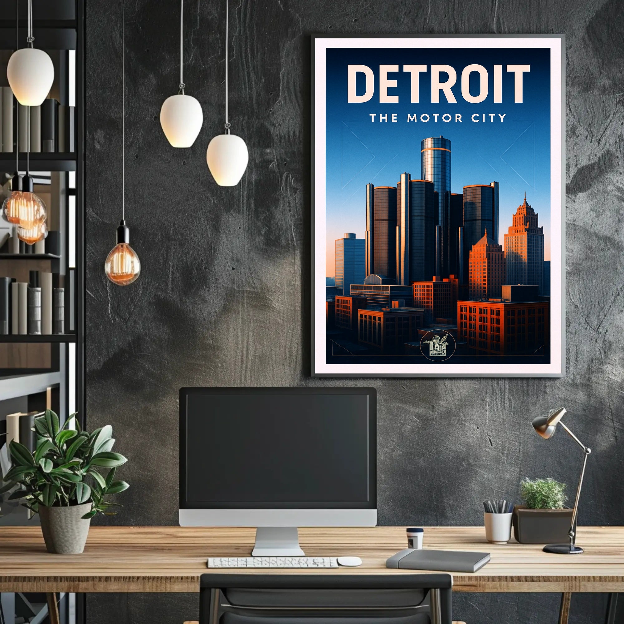 Detroit The Motor City Poster PosterGoat