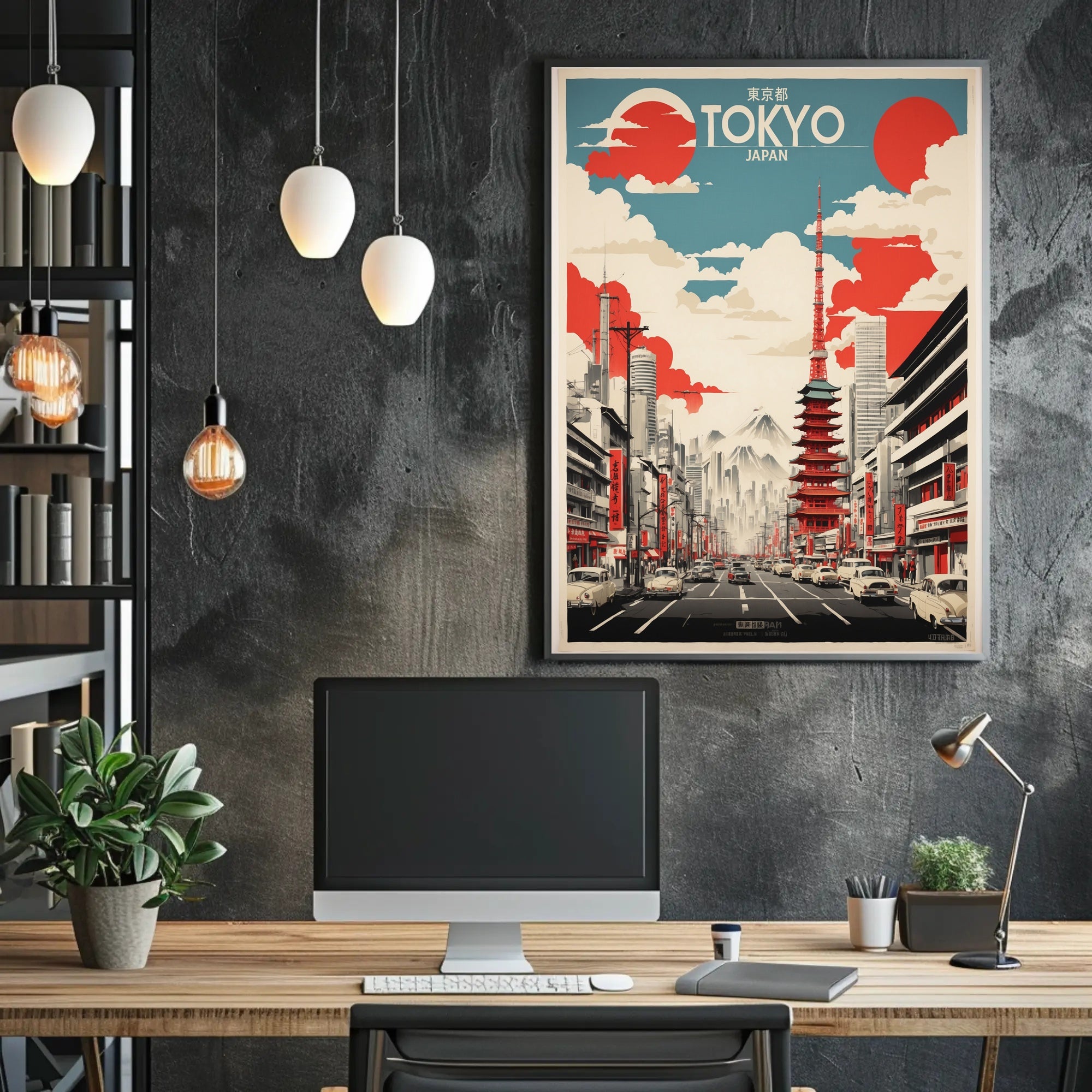 Tokyo Skyline Nostalgia Travel Poster