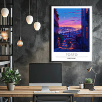 Porto Evening Skyline: Enchanting Travel Poster