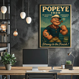 Popeye Vintage Poster Wall Art Retro Sailor Print