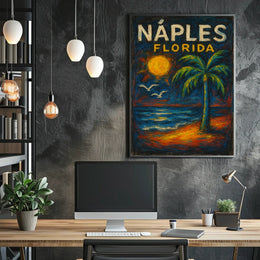 Naples Florida Poster Wall Art Coastal Beach Decor