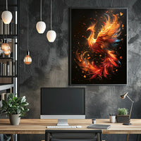 Phoenix Rebirth: Vibrant Fantasy Art Poster