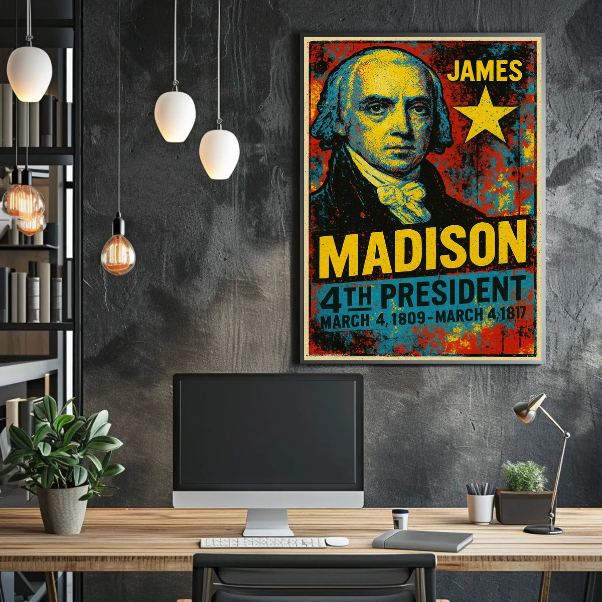 James Madison 4th President of the United States Graffiti Pop Art Poster