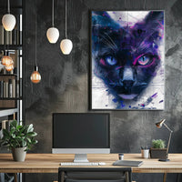 Cosmic Feline Art Print Poster for Home Decor and Wall Art PosterGoat