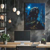 Moonlit Beast Wall Art Print Poster for Home Decor PosterGoat