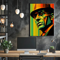 Vibrant Geometric Portrait Poster PosterGoat