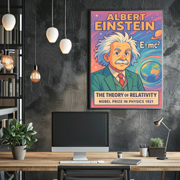 Einstein Relativity Theory Vintage Scenic Scientific Genius Iconic Wanderlust Heritage Poster