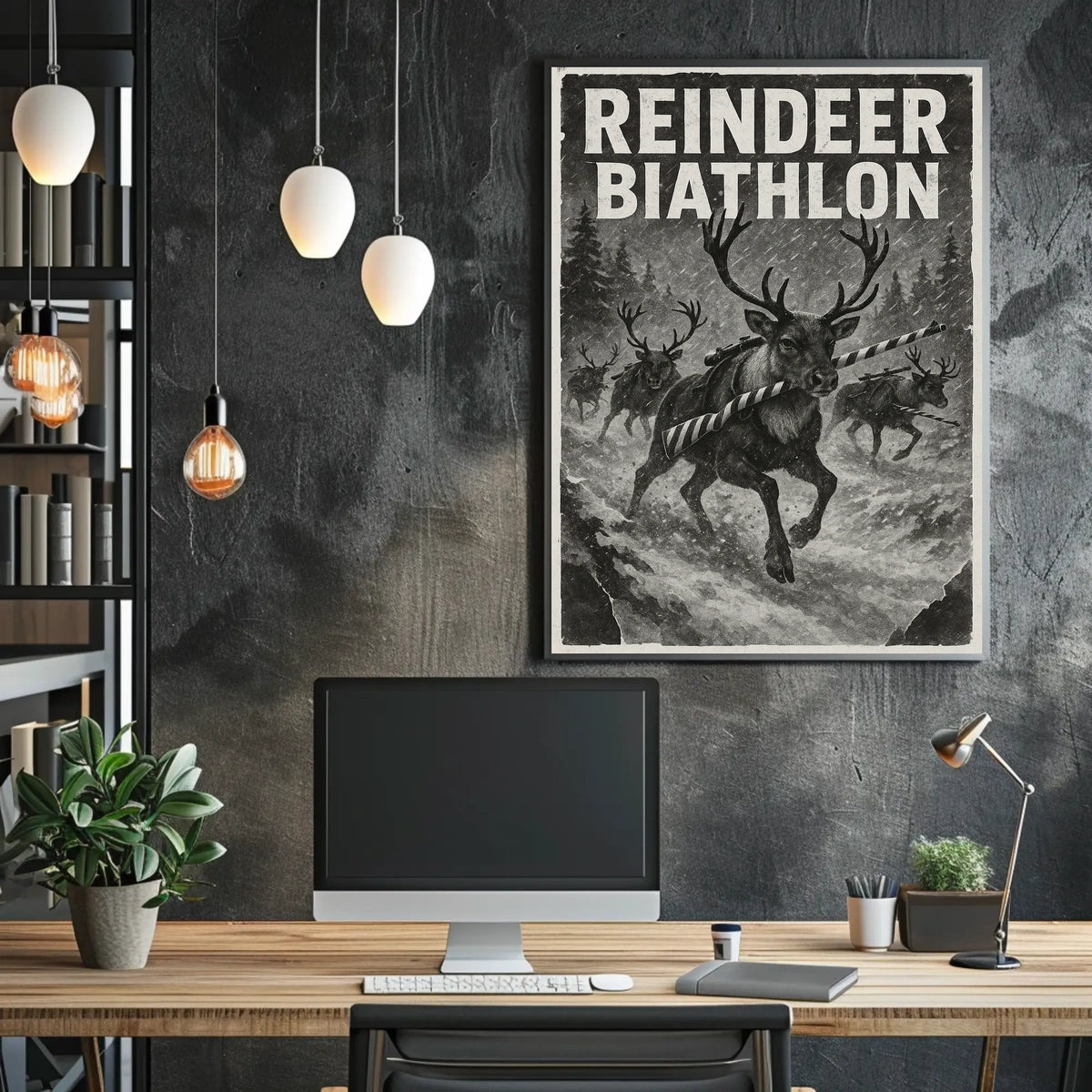 Reindeer Biathlon Poster