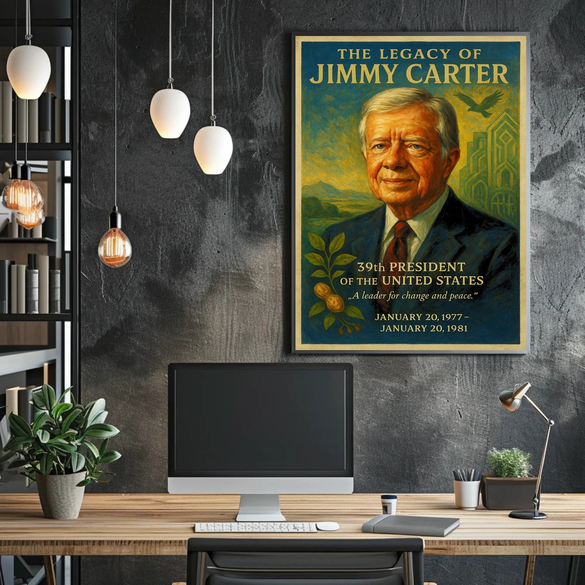 Jimmy Carter 39th President Wall Art Print PosterGoat