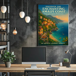 Amalfi Coast Vibrant Artistic Style Travel Poster