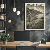 Amalfi Coast Poster Wall Art 18x24 Coastal Decor Print