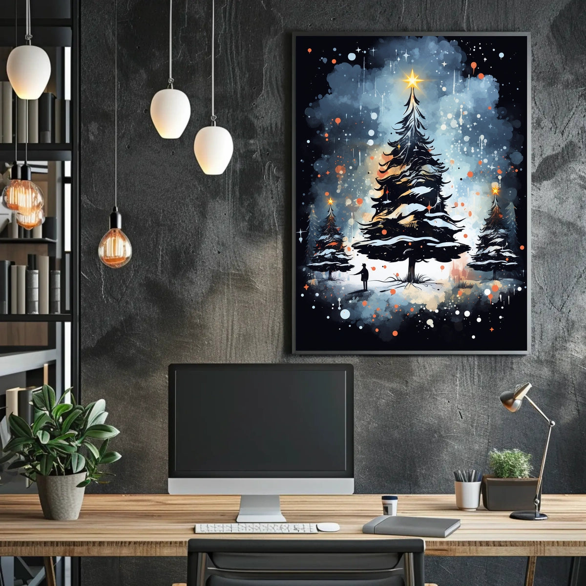 Enchanted Winter Wonderland Christmas Tree Poster Art