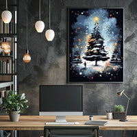 Enchanted Winter Wonderland Christmas Tree Poster Art