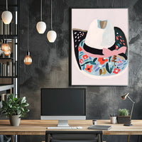 Floral Cowboy Hat Boho Poster Wall Art Print