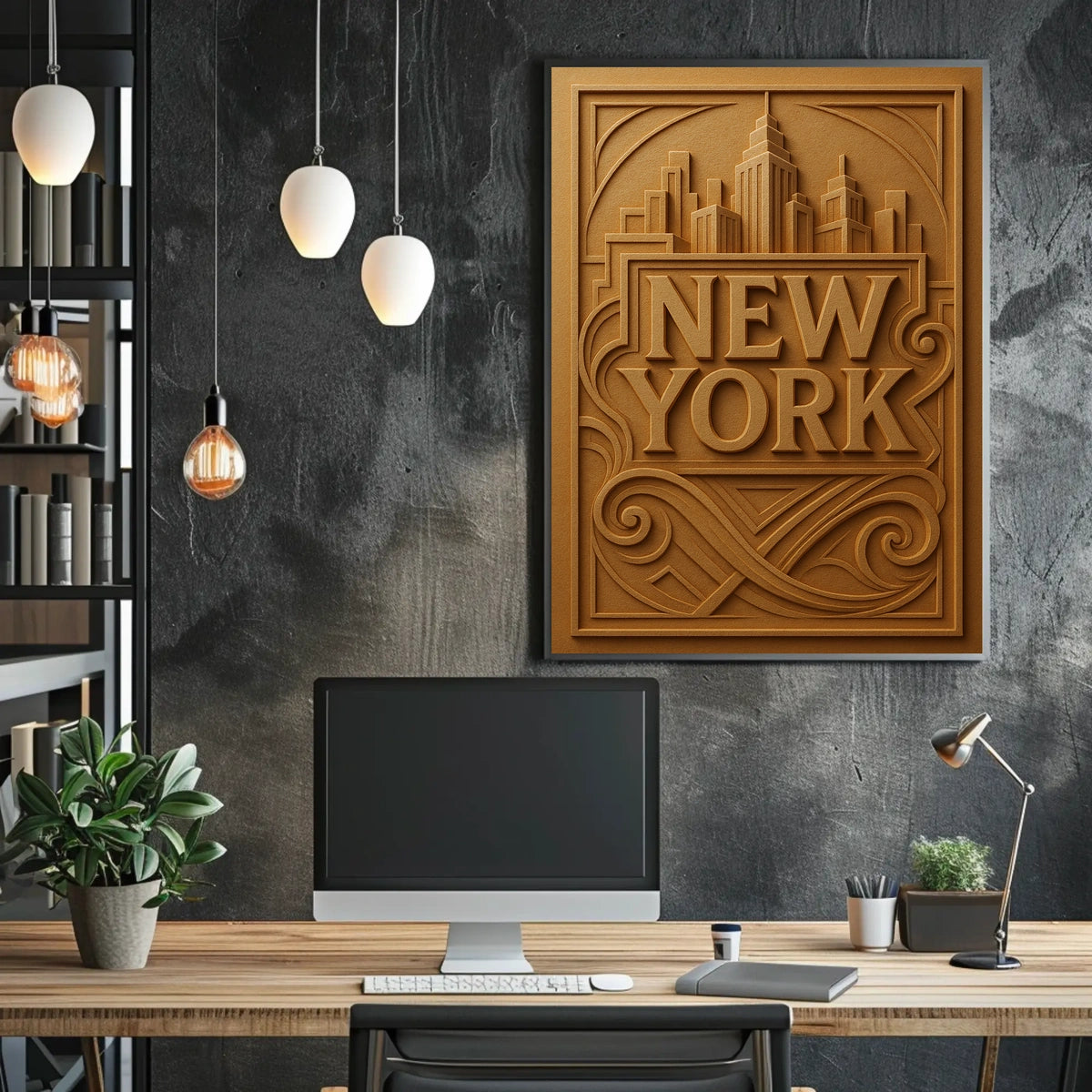 New York Cityscape Poster Wall Art 18x24 Archival Inks Print