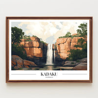 Majestic Waterfall Landscape Australia National Park Poster