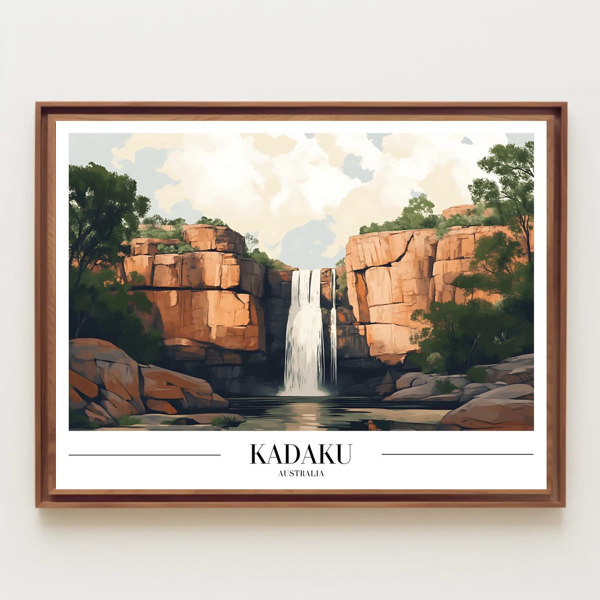 Majestic Waterfall Landscape Australia National Park Poster