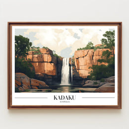 Majestic Waterfall Landscape Australia National Park Poster