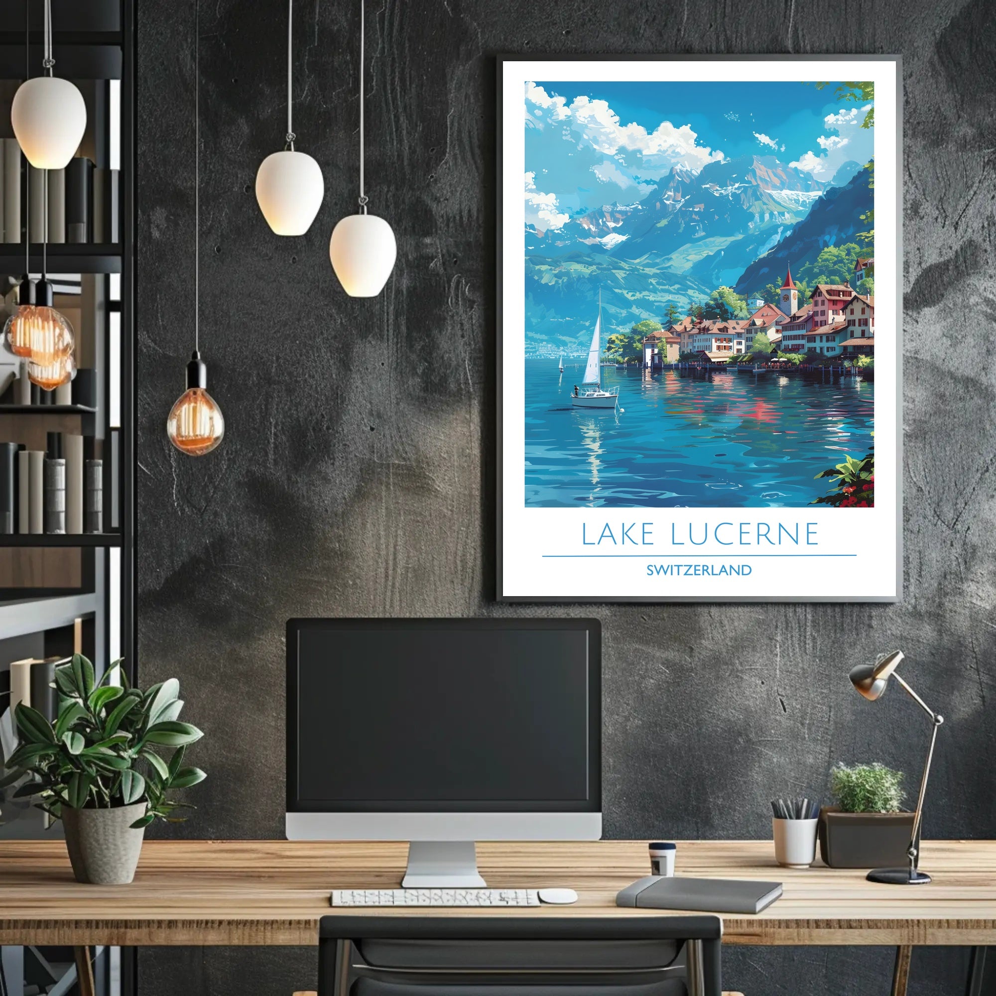 Tranquil Beauty of Lake Lucerne Poster