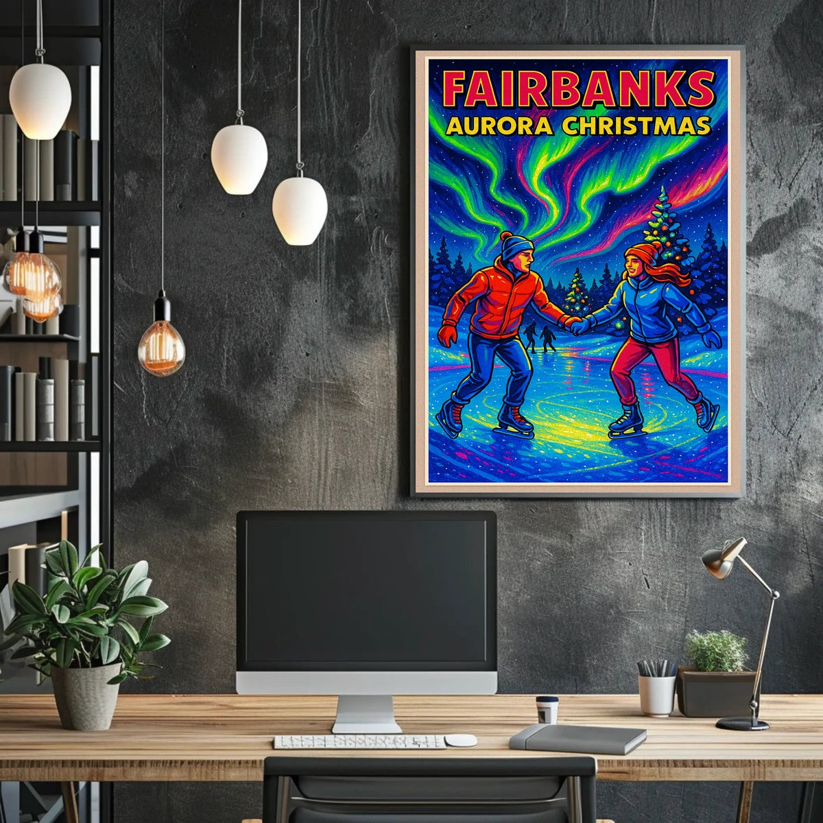Fairbanks Aurora Christmas Poster