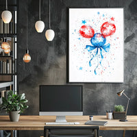 Watercolor Balloon Dog Artwork in Pastel Bouquet Poster