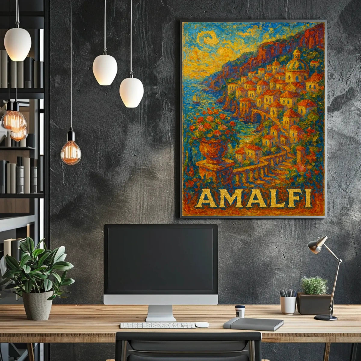 Amalfi Coast A Vibrant Impression Poster