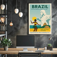 Discover Brazil Vintage Travel Poster Wall Art PosterGoat