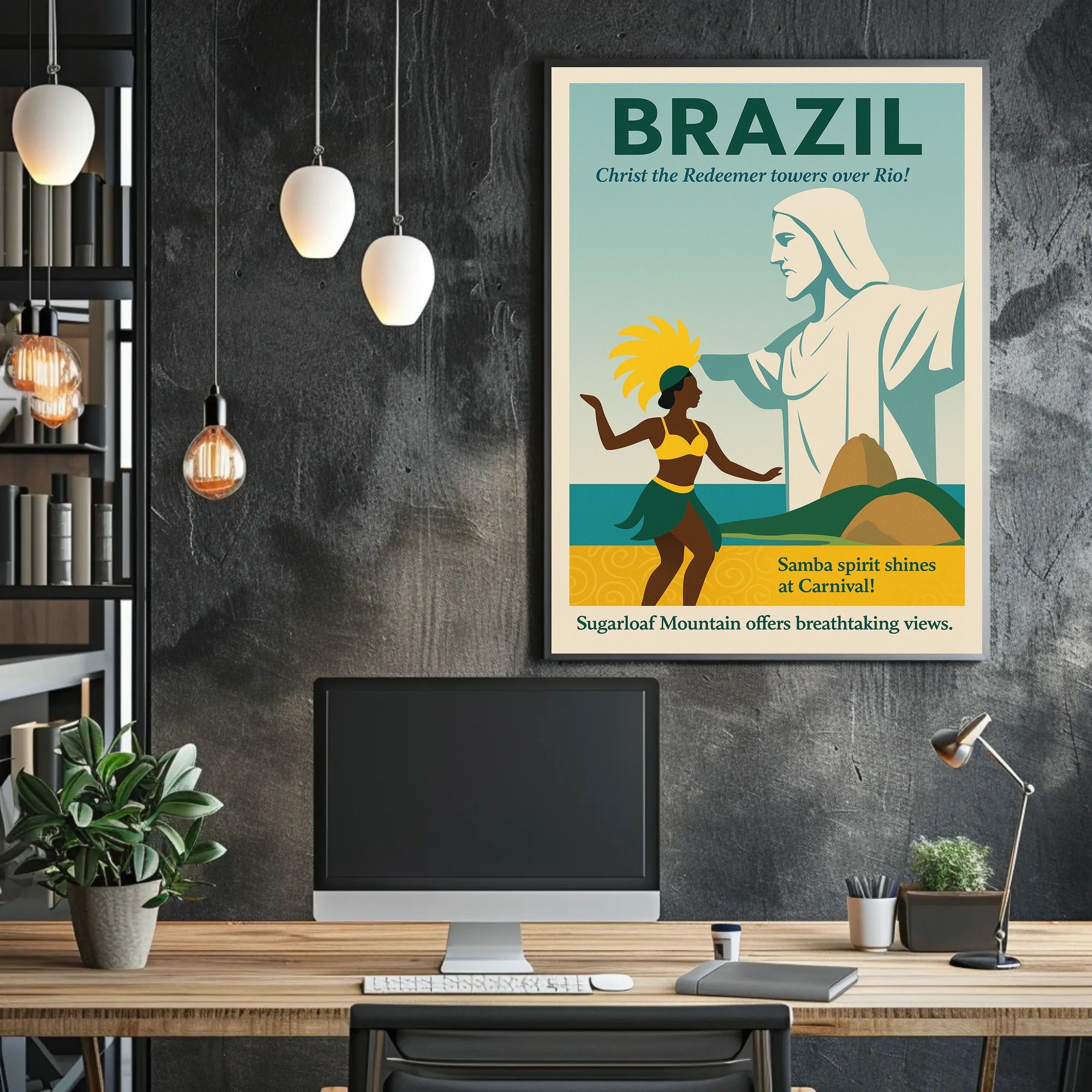 Discover Brazil Vintage Travel Poster Wall Art PosterGoat