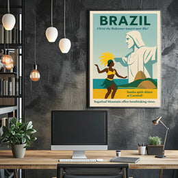 Discover Brazil Vintage Travel Poster Wall Art PosterGoat