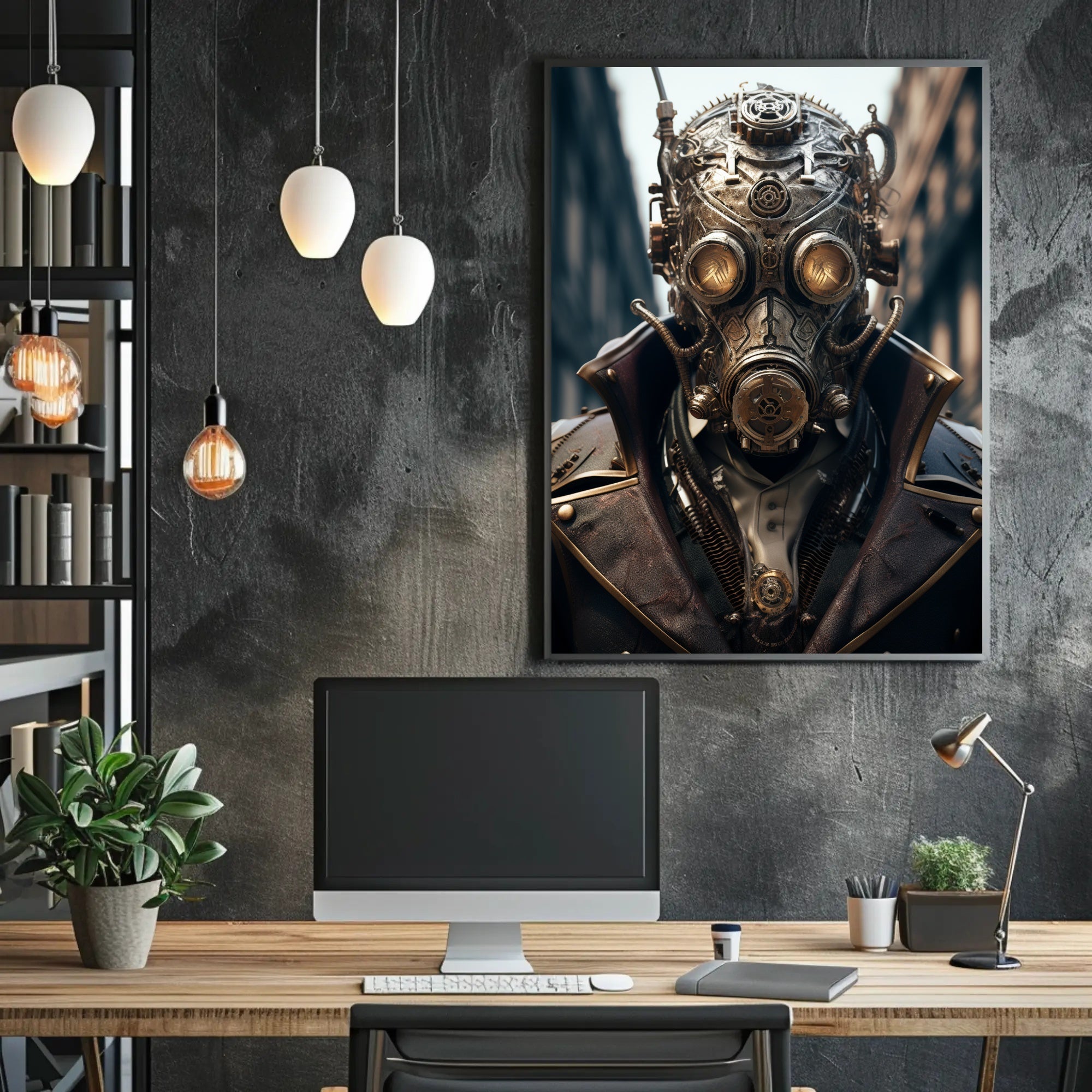 Steampunk Fusion: Victorian Futuristic Sci-Fi Poster