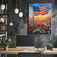 windswept American flag Poster